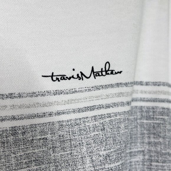 Travis Mathew Polo Shirt Men's Medium Over the Fence Chest Stripe Golf Polo - Picture 8 of 14